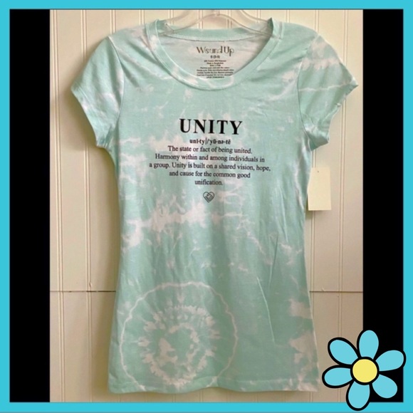 Fitted “Unity Top”,Ocean-blue tie-dye,Size Medium - Picture 3 of 5